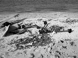 Crashed MQ-1 Predator drone. Photo: Courtesy of U.S. Air Force.