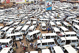 Minibus Taxi Park, Kampala, Uganda. Image: www.roseandfitzgerald.com